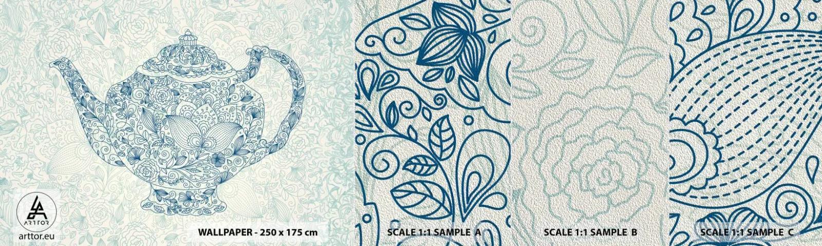 Fototapeten Muster Premium Sand - Tee-Charm - Krug, Tee, Küche - 100x30 cm