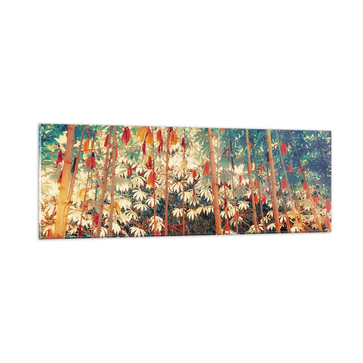 Glasbild - Bild auf glas - Das geheime Leben der Blätter - 90x30 cm