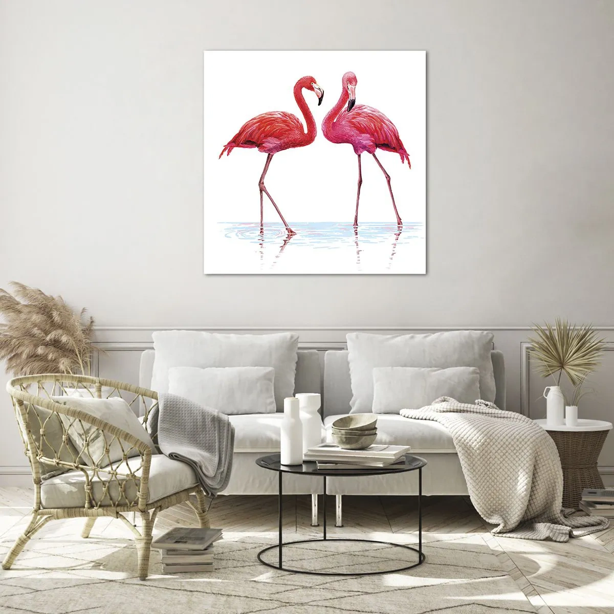Glasbild - Bild auf glas - Rosa randez-vous - 70x70 cm