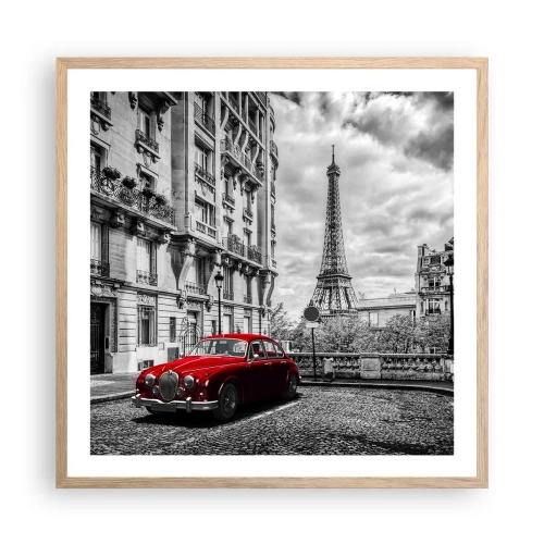 Poster in einem Rahmen aus heller Eiche - Raubtier in der Stadt - 60x60 cm