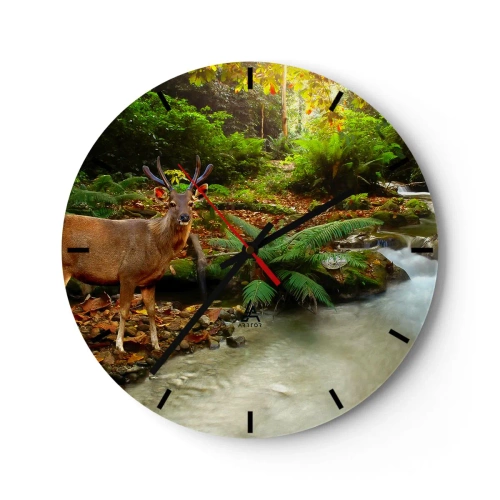 Wanduhr - Glasuhr - Willkommen in meiner Welt - 40x40 cm