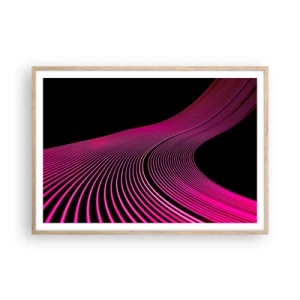 Poster in einem Rahmen aus heller Eiche - Allee des Lichts - 100x70 cm