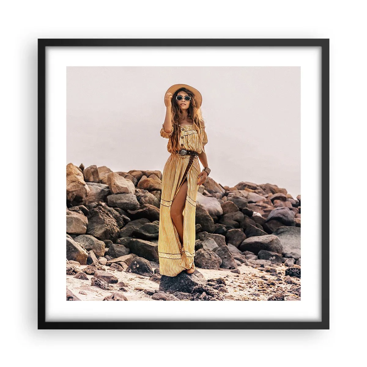 Poster in einem schwarzem Rahmen - Die Magie der Steine - 50x50 cm