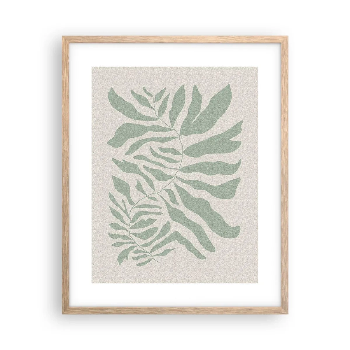 Poster in einem Rahmen aus heller Eiche - Smaragdzweig - 40x50 cm