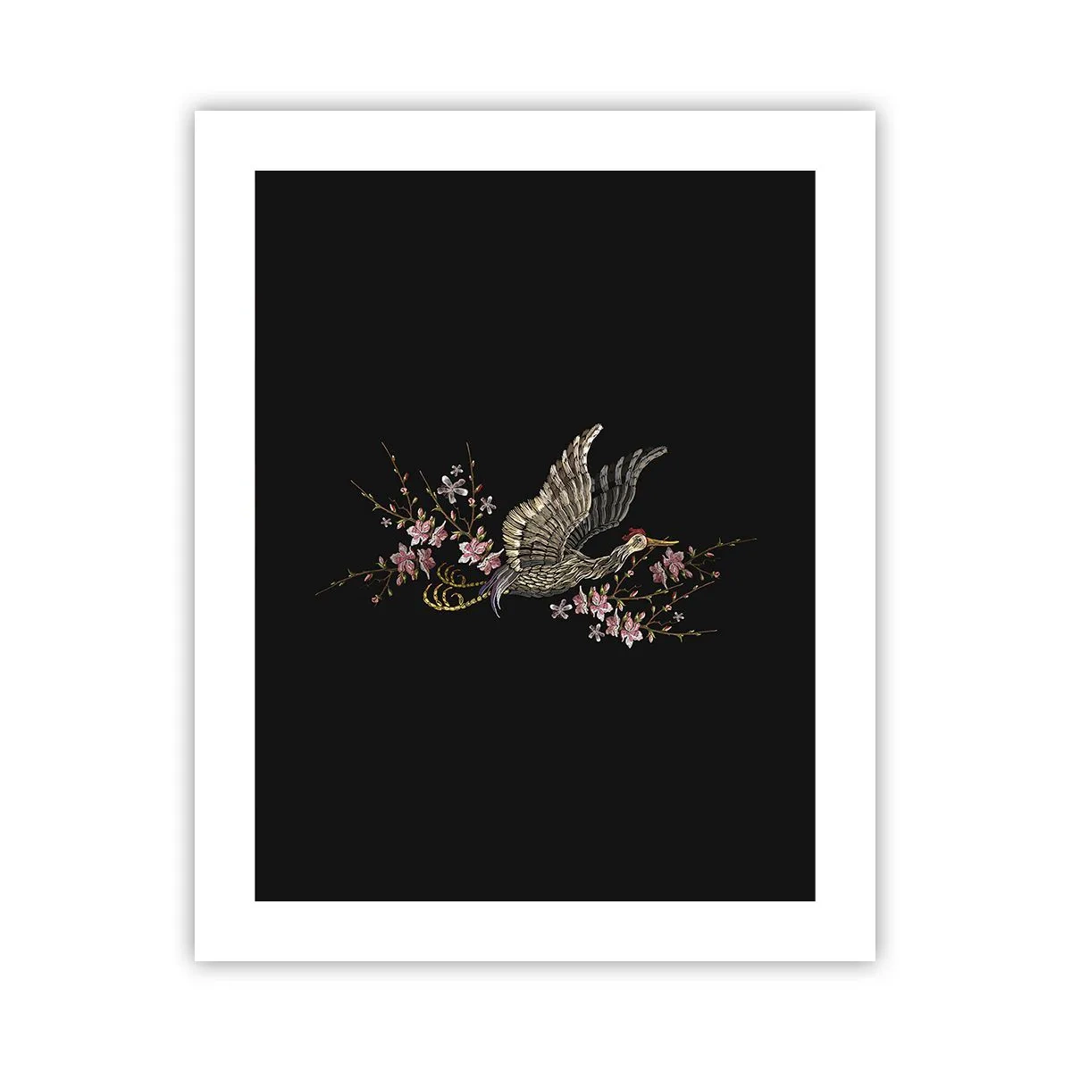 Poster - Exotischer gestickter Vogel - 40x50 cm
