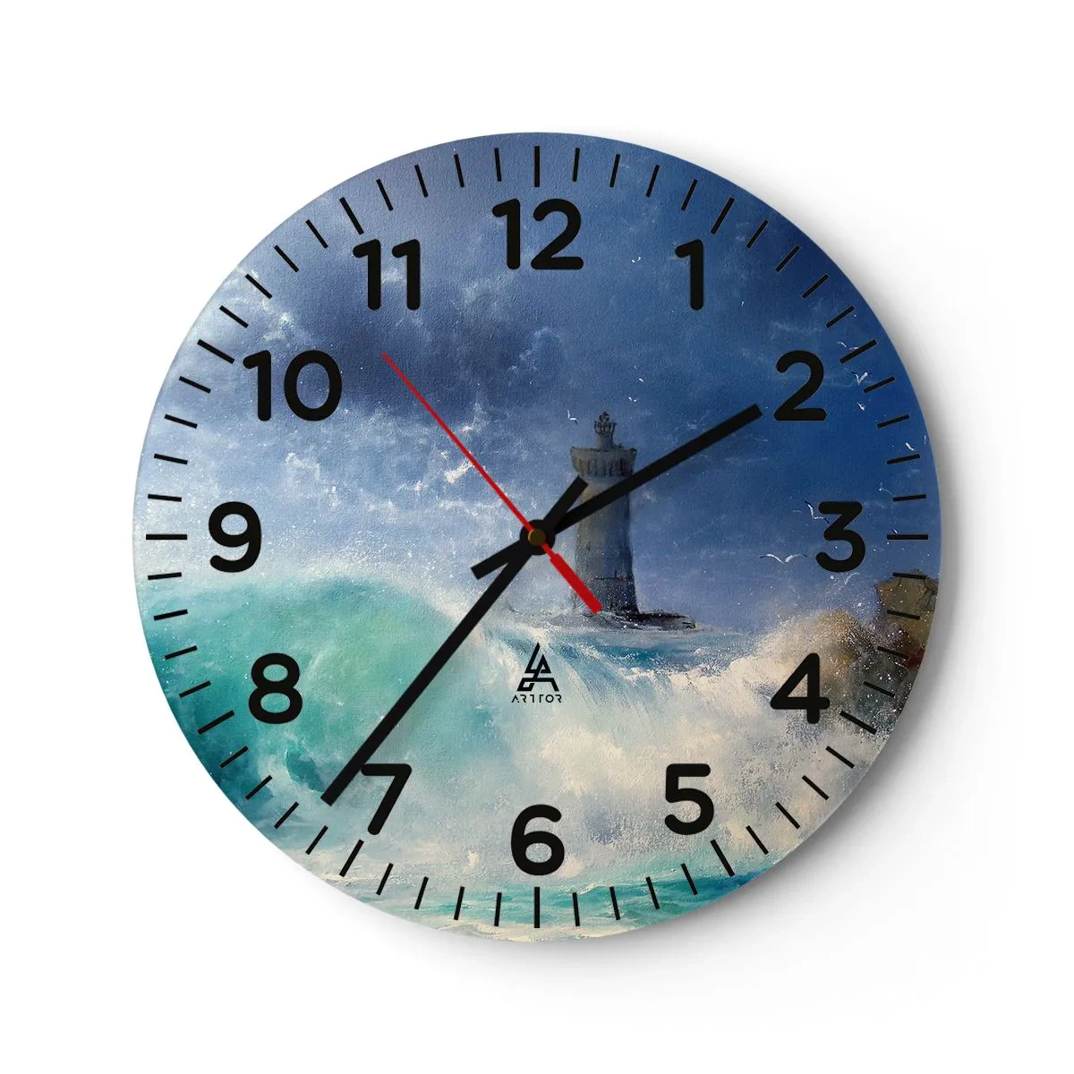 Wanduhr - Glasuhr - Auf der Hut vor den Elementen - 40x40 cm