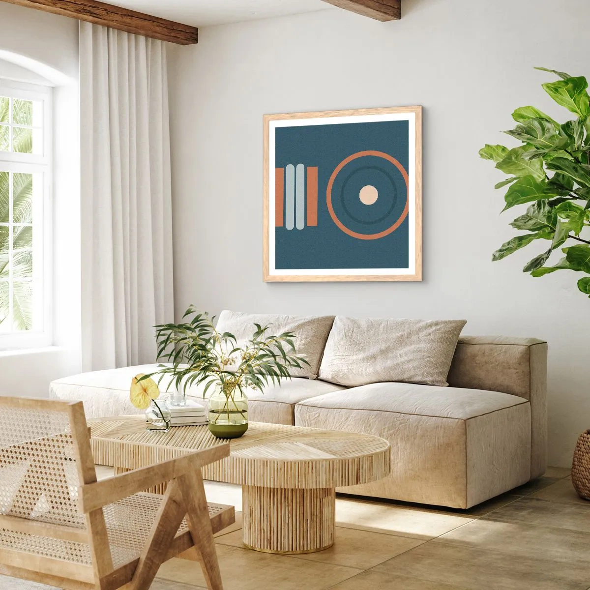 Poster in einem Rahmen aus heller Eiche - Das Wesen der Dinge - 40x40 cm