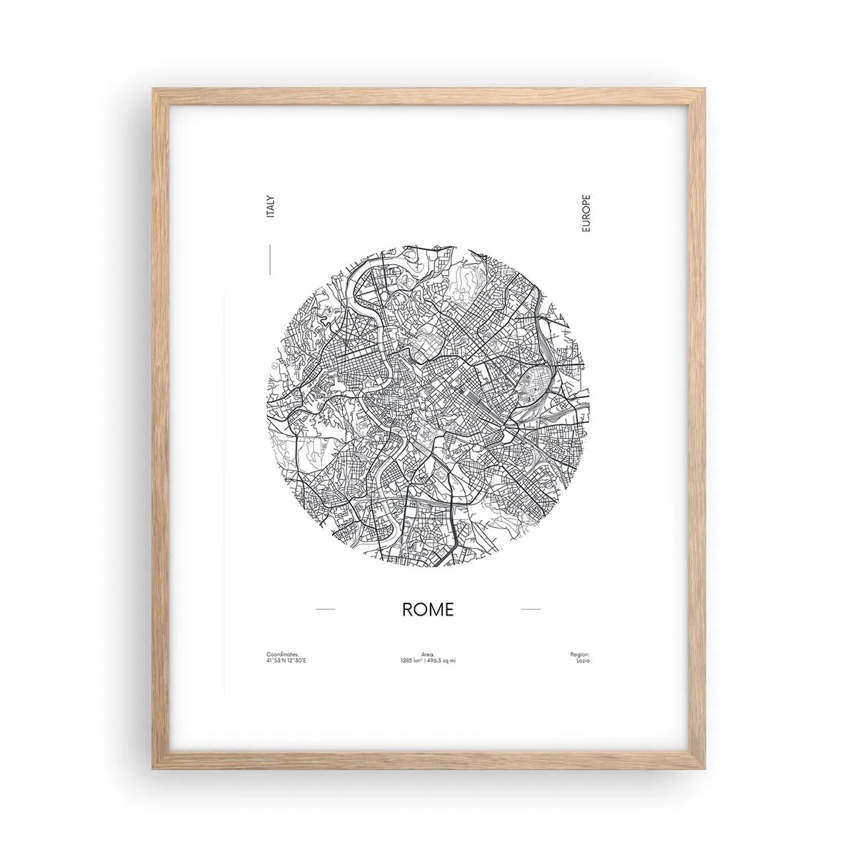 Poster in einem Rahmen aus heller Eiche - Anatomie von Rom - 40x50 cm