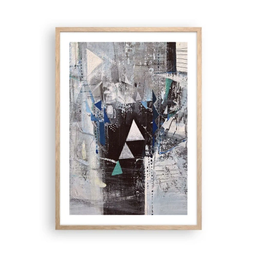 Poster in einem Rahmen aus heller Eiche - Überschreibende Reihenfolge der Dreiecke - 50x70 cm
