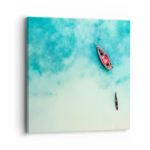 Bild auf Leinwand - Leinwandbild - Denn an den Stränden von Sansibar, wenn der Wasserüberschuss ... - 40x40 cm