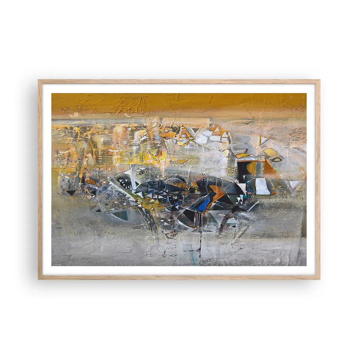 Poster in einem Rahmen aus heller Eiche - Alles wird gut - 100x70 cm