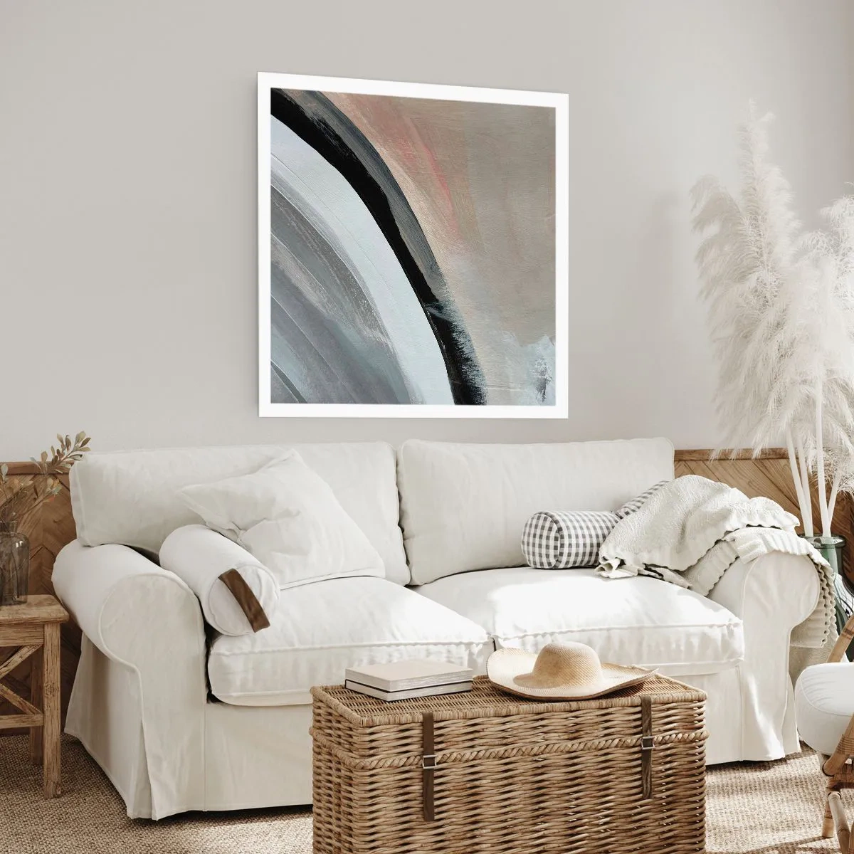 Poster - Komposition: Bogen aus Schwarz und Grau - 30x30 cm