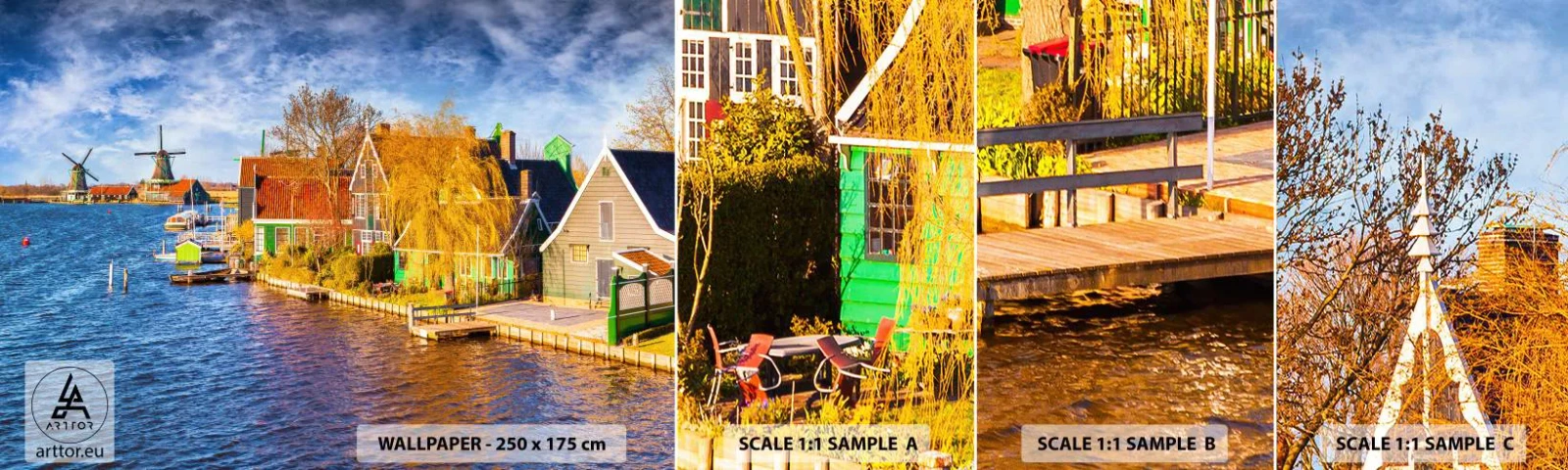 Fototapetenmuster Standard Eco - Seit Jahrhunderten keine Veränderung - Landschaft, Lüfter, Niederlande - 100x30 cm