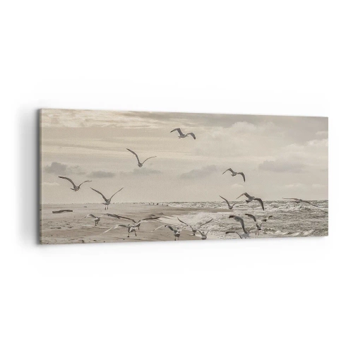 Bild auf Leinwand - Leinwandbild - Meeresrauschen, Vogelgesang - 100x40 cm