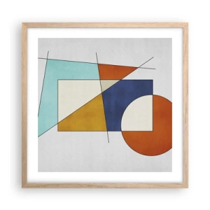 Poster in einem Rahmen aus heller Eiche - Abstraktion: modernistisches Spiel - 50x50 cm