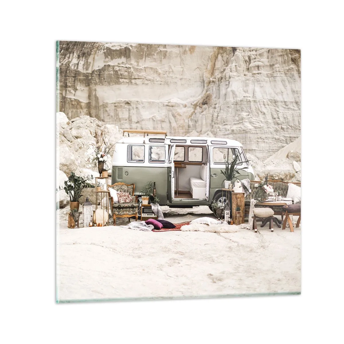 Glasbild - Bild auf glas - Es ist die Zeit, die Reise zu beginnen - 50x50 cm