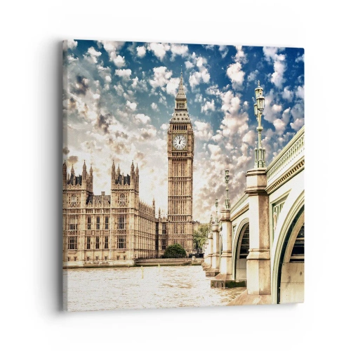 Bild auf Leinwand - Leinwandbild - Federwolken über der Themse - 40x40 cm