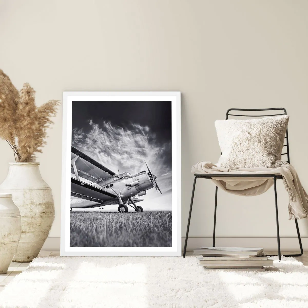 Poster in einem weißen Rahmen - Der geflügelte Wanderer - 30x40 cm