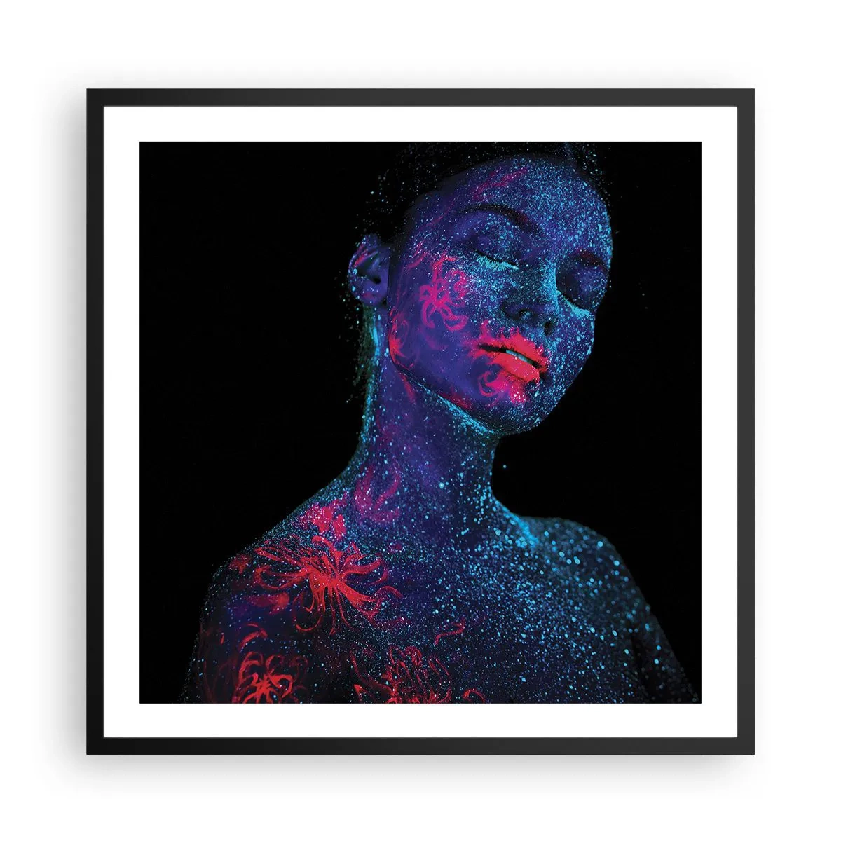 Poster in einem schwarzem Rahmen - Im Sternenstaub - 60x60 cm