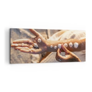 Bild auf Leinwand - Leinwandbild - Schönheit an Ihren Fingerspitzen - 100x40 cm