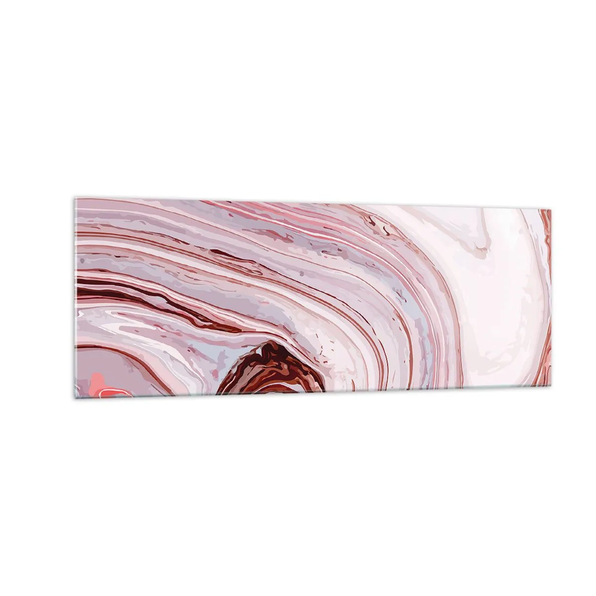 Glasbild - Bild auf glas - Abstraktes Muster in Rosa und Weiß - 140x50cm - Geradeaus, dann rechts runter - Moderne Wanddekoration für Wohnzimmer und Schlafzimmer ARTTOR