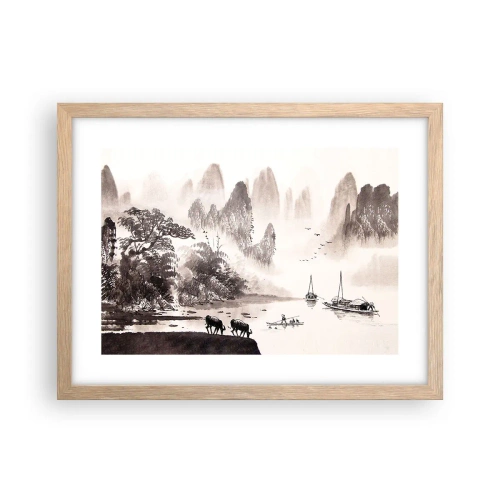 Poster in einem Rahmen aus heller Eiche - Der exotische Alltag des Ostens - 40x30 cm