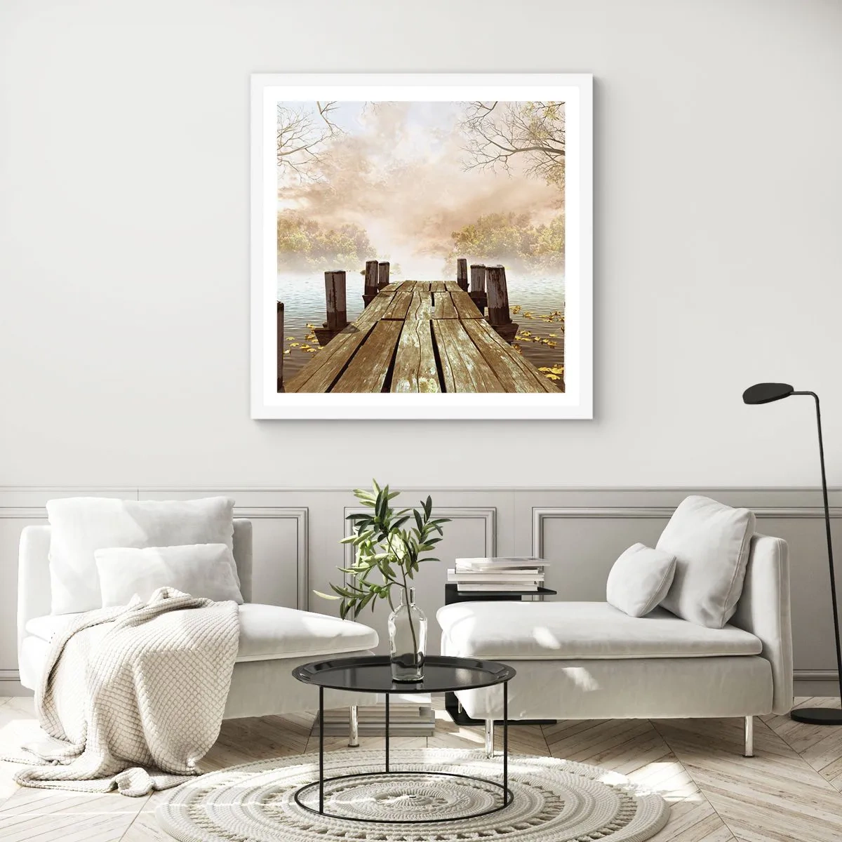 Poster in einem weißen Rahmen - Die milde Traurigkeit des Herbstes - 30x30 cm