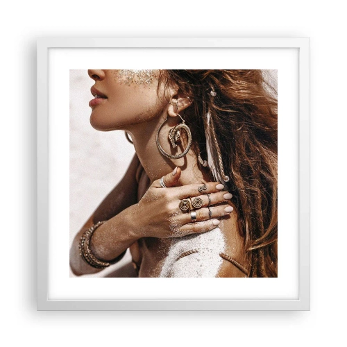 Poster in einem weißen Rahmen - Königin des wilden Strandes - 40x40 cm