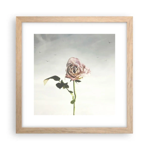 Poster in einem Rahmen aus heller Eiche - Begrüßung des Frühlings - 30x30 cm