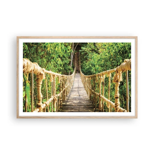 Poster in einem Rahmen aus heller Eiche - Im Grünen ausgesetzt - 91x61 cm