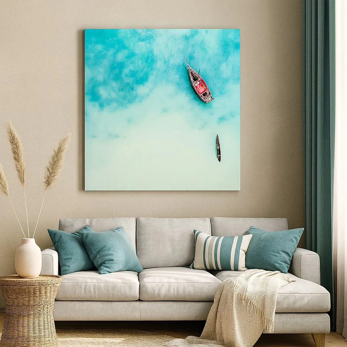 Bild auf Leinwand - Leinwandbild - Denn an den Stränden von Sansibar, wenn der Wasserüberschuss ... - 30x30 cm