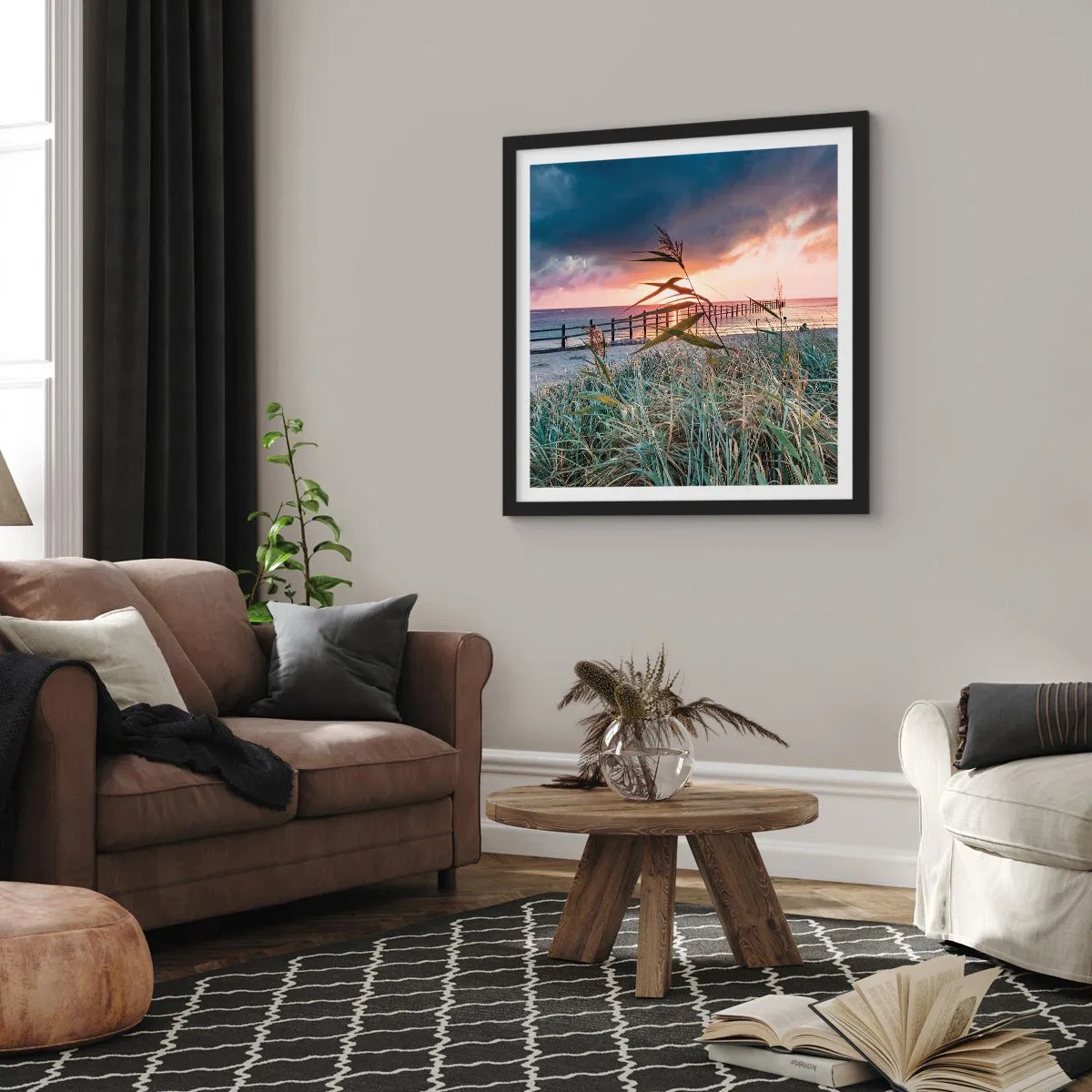 Poster in einem schwarzem Rahmen - Es vergeht nicht mit dem Wind - 60x60 cm