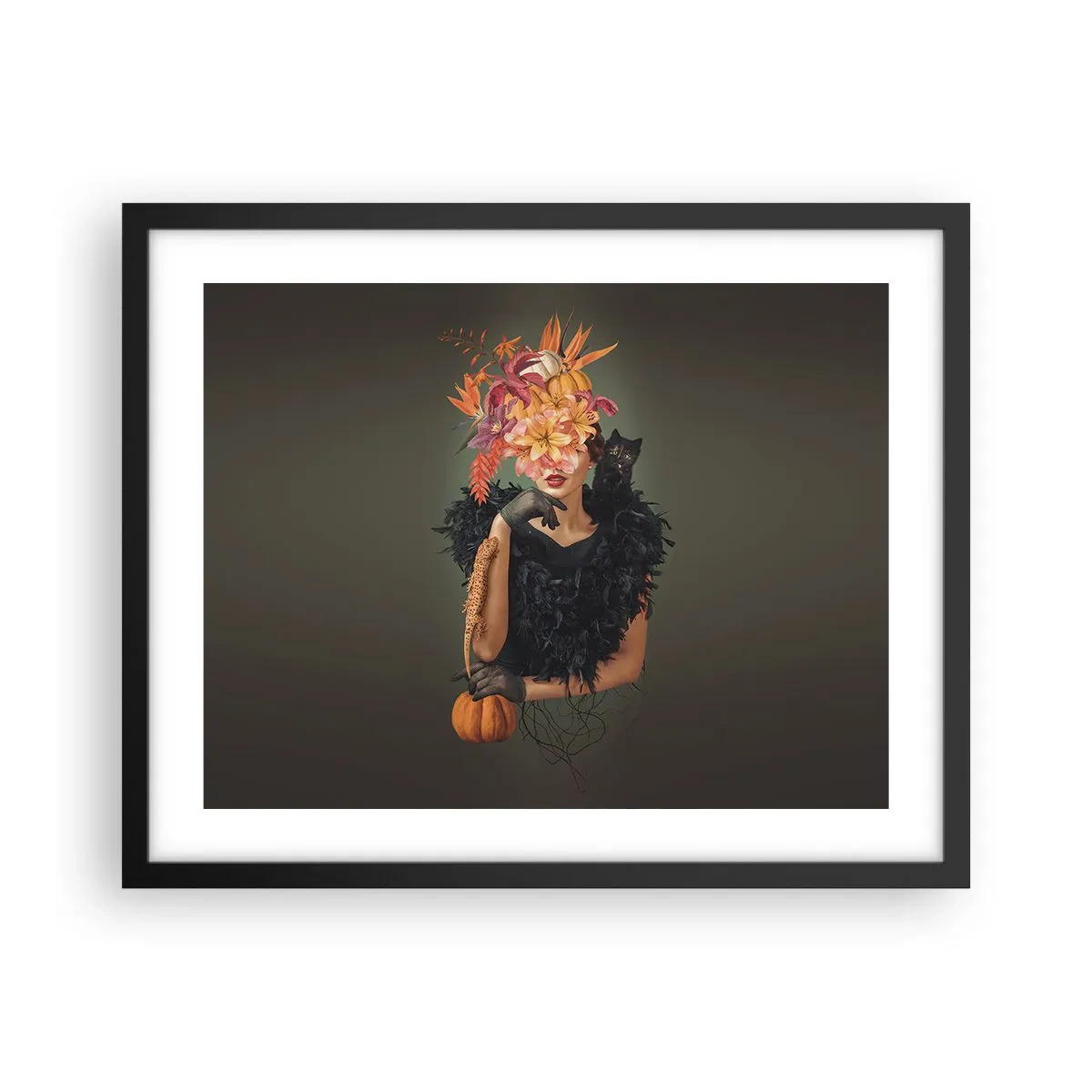 Poster in einem schwarzem Rahmen - Der Zauber einer Hexe - 50x40 cm