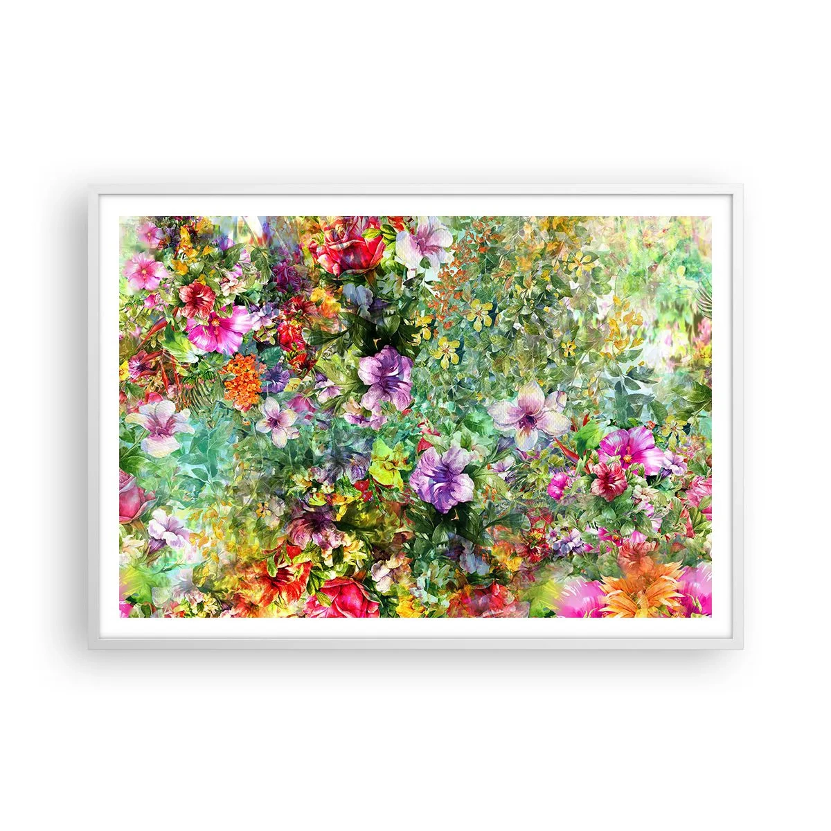 Poster in einem weißen Rahmen - In Blumen für das Verderben - 100x70 cm