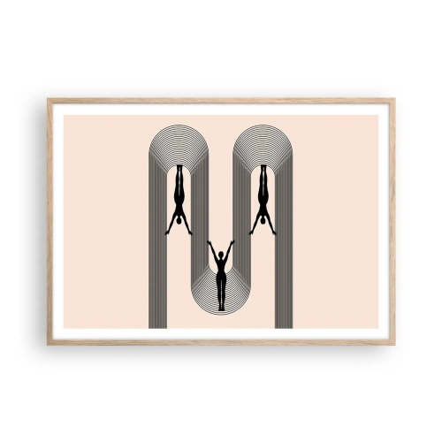 Poster in einem Rahmen aus heller Eiche - Verkehrt herum - 100x70 cm