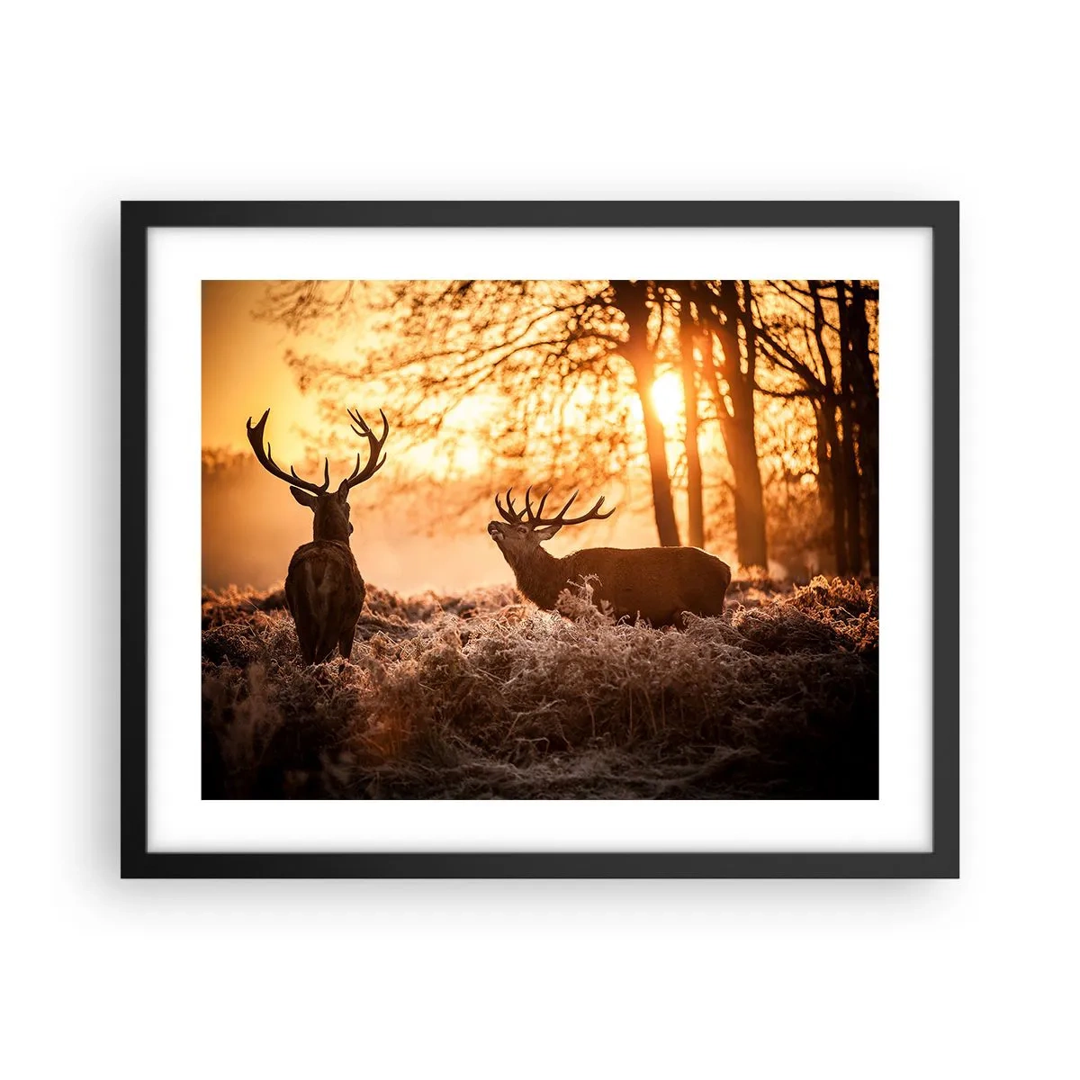 Poster in einem schwarzem Rahmen - Der Traum eines Jägers - 50x40 cm