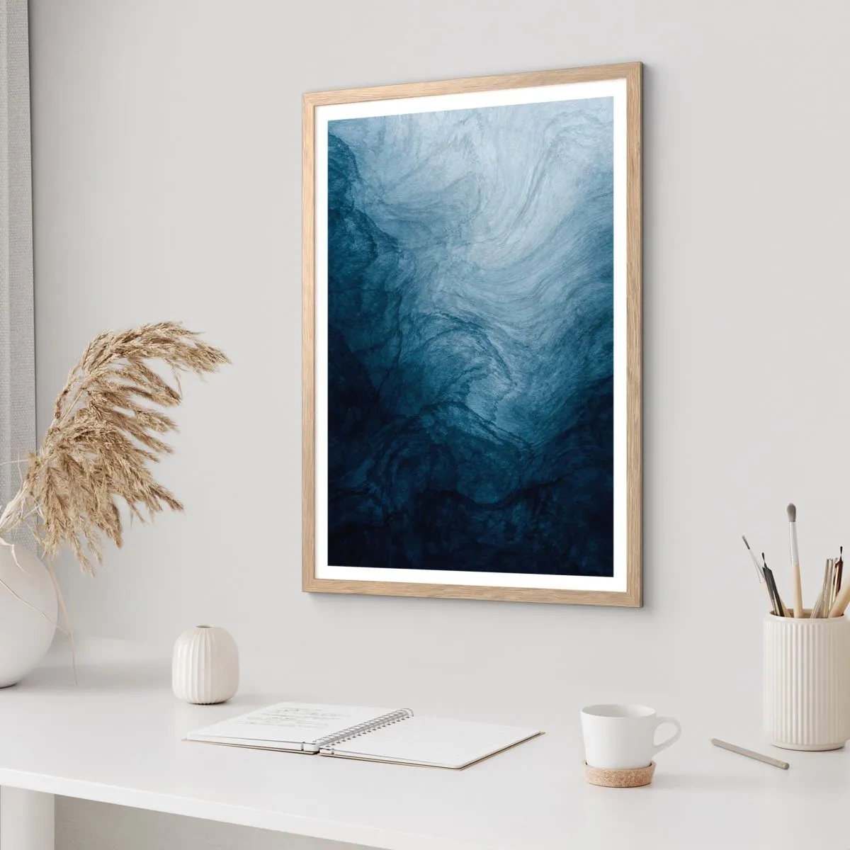 Poster in einem Rahmen aus heller Eiche - Greifen Sie tief - 40x50 cm