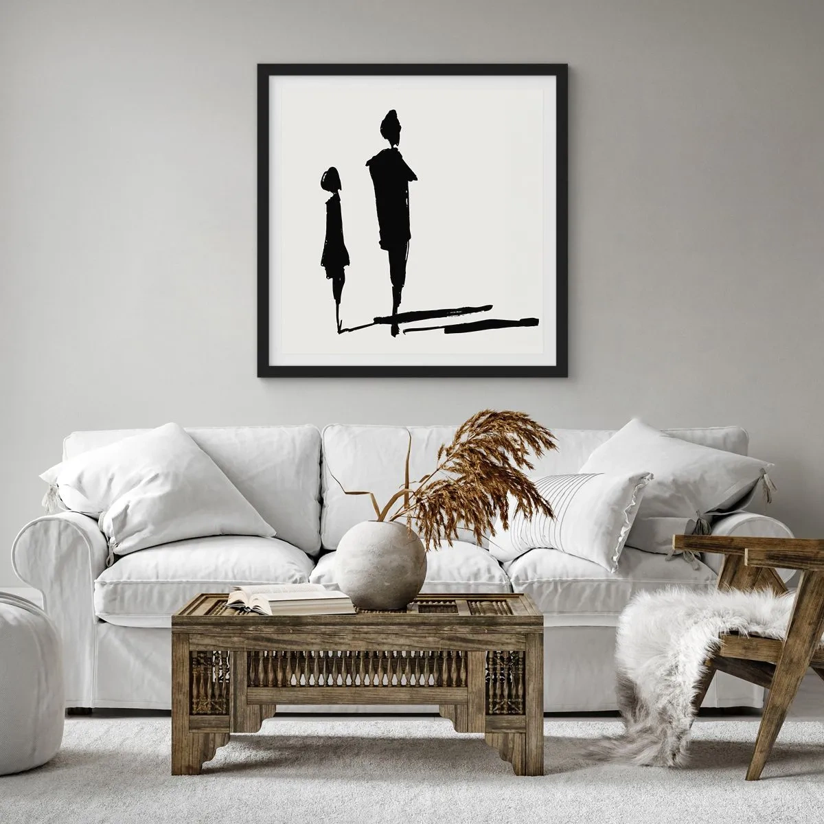 Poster in einem schwarzem Rahmen - Mit Sicherheit zusammen? - 60x60 cm