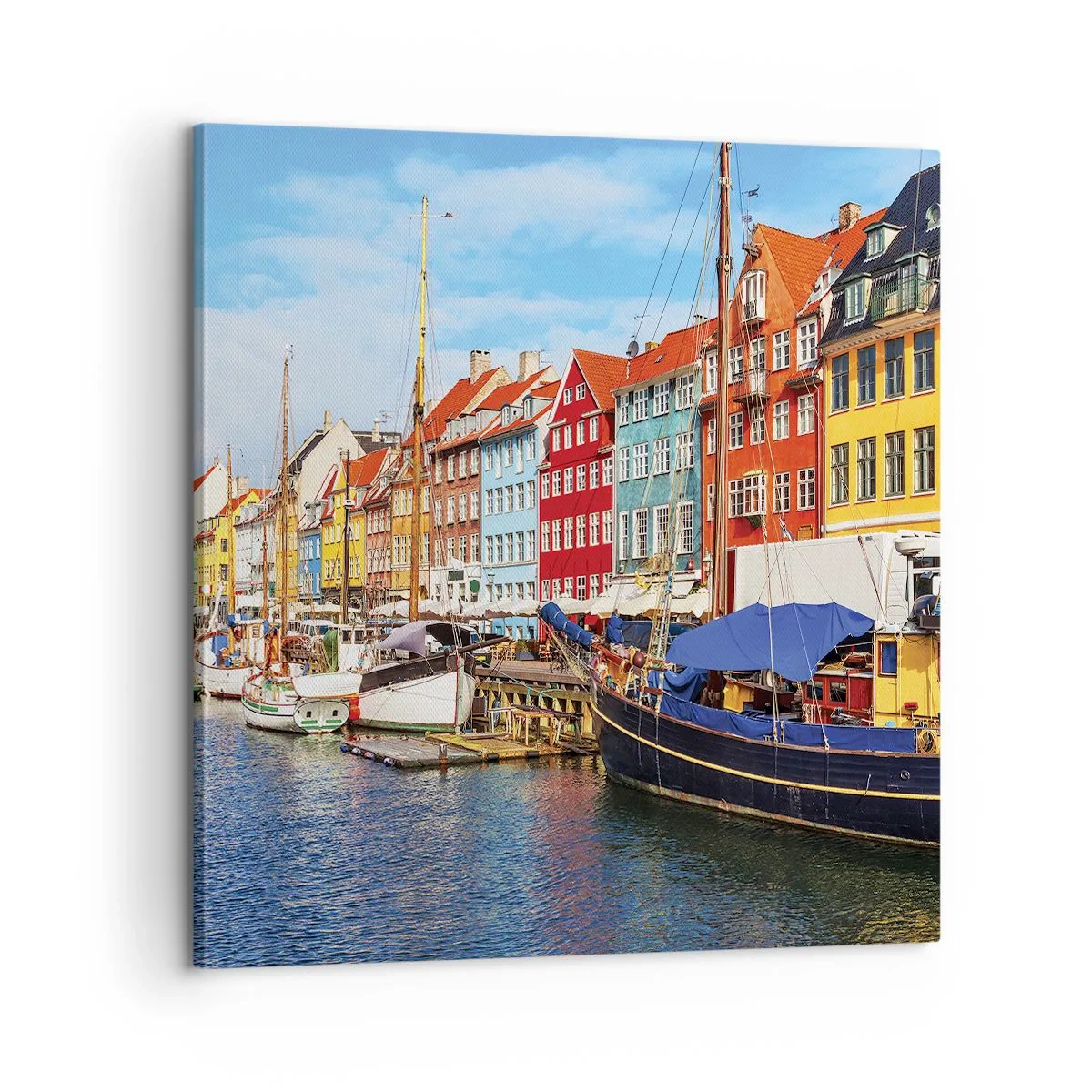 Bild auf Leinwand - Leinwandbild - Fröhlicher Kai - 60x60 cm