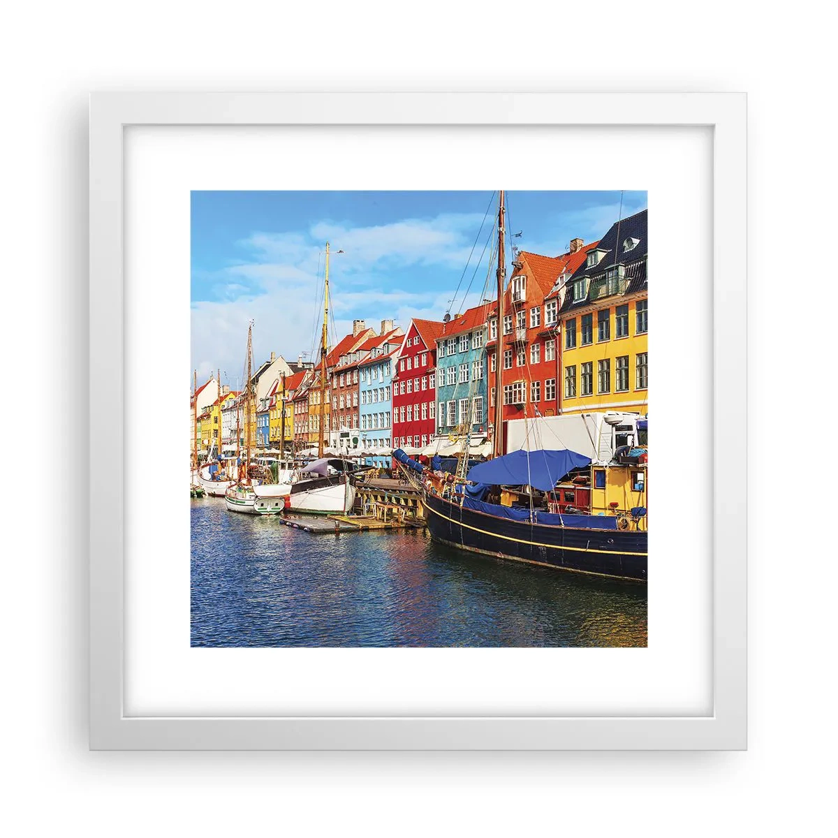 Poster in einem weißen Rahmen - Fröhlicher Kai - 30x30 cm