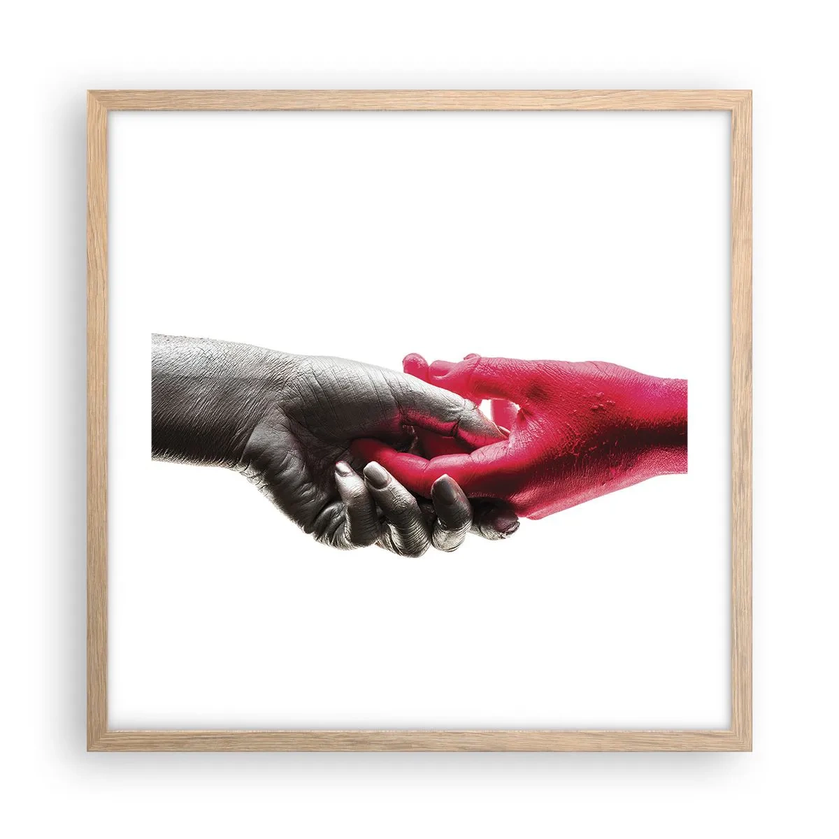 Poster in einem Rahmen aus heller Eiche - Gemeinsam, obwohl anders - 50x50 cm