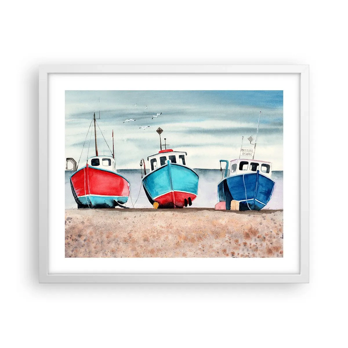 Poster in einem weißen Rahmen - Bereit zum Fang - 50x40 cm