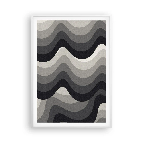 Poster in einem weißen Rahmen - Eine Welle nach der anderen - 70x100 cm