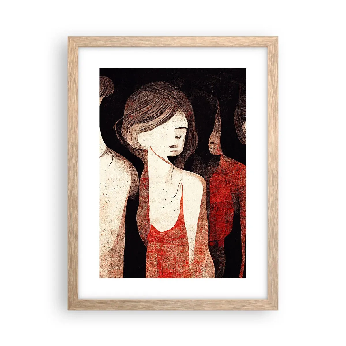 Poster in einem Rahmen aus heller Eiche - Madonnen der Dunkelheit - 30x40 cm