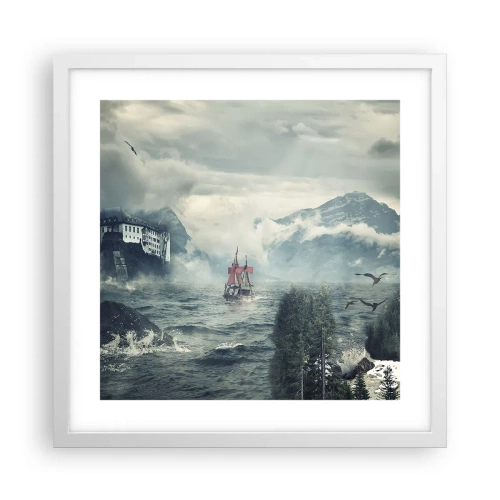 Poster in einem weißen Rahmen - In magischen Gewässern - 40x40 cm