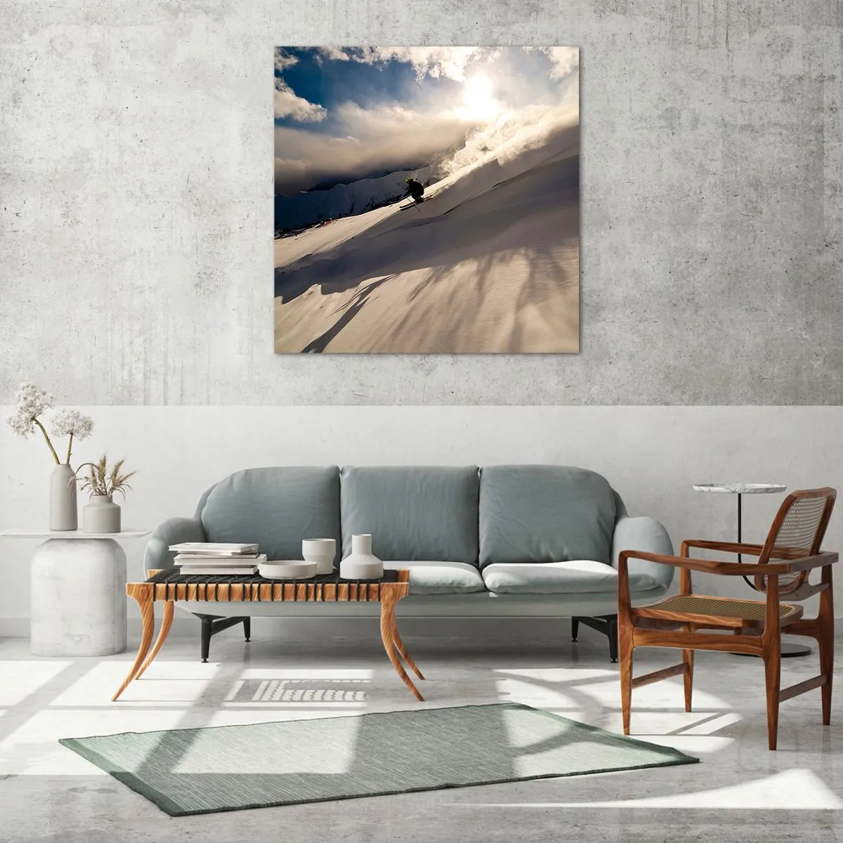 Glasbild - Bild auf glas - Bergherausforderung angenommen - 40x40 cm