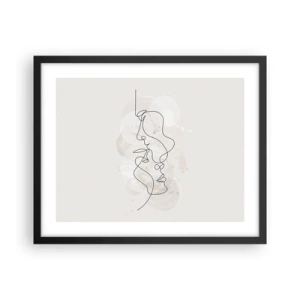 Poster in einem schwarzem Rahmen - Verstrickt in eine Umarmung - 50x40 cm