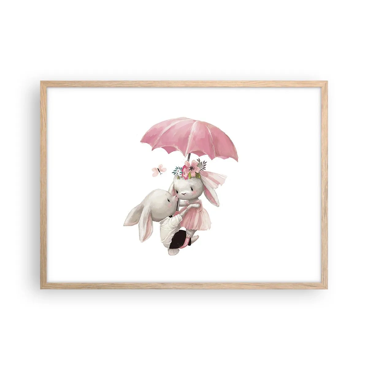 Poster in einem Rahmen aus heller Eiche - Das ist eben Liebe - 70x50 cm