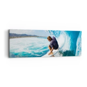 Bild auf Leinwand - Leinwandbild - Tanzen mit den Wellen - 90x30 cm