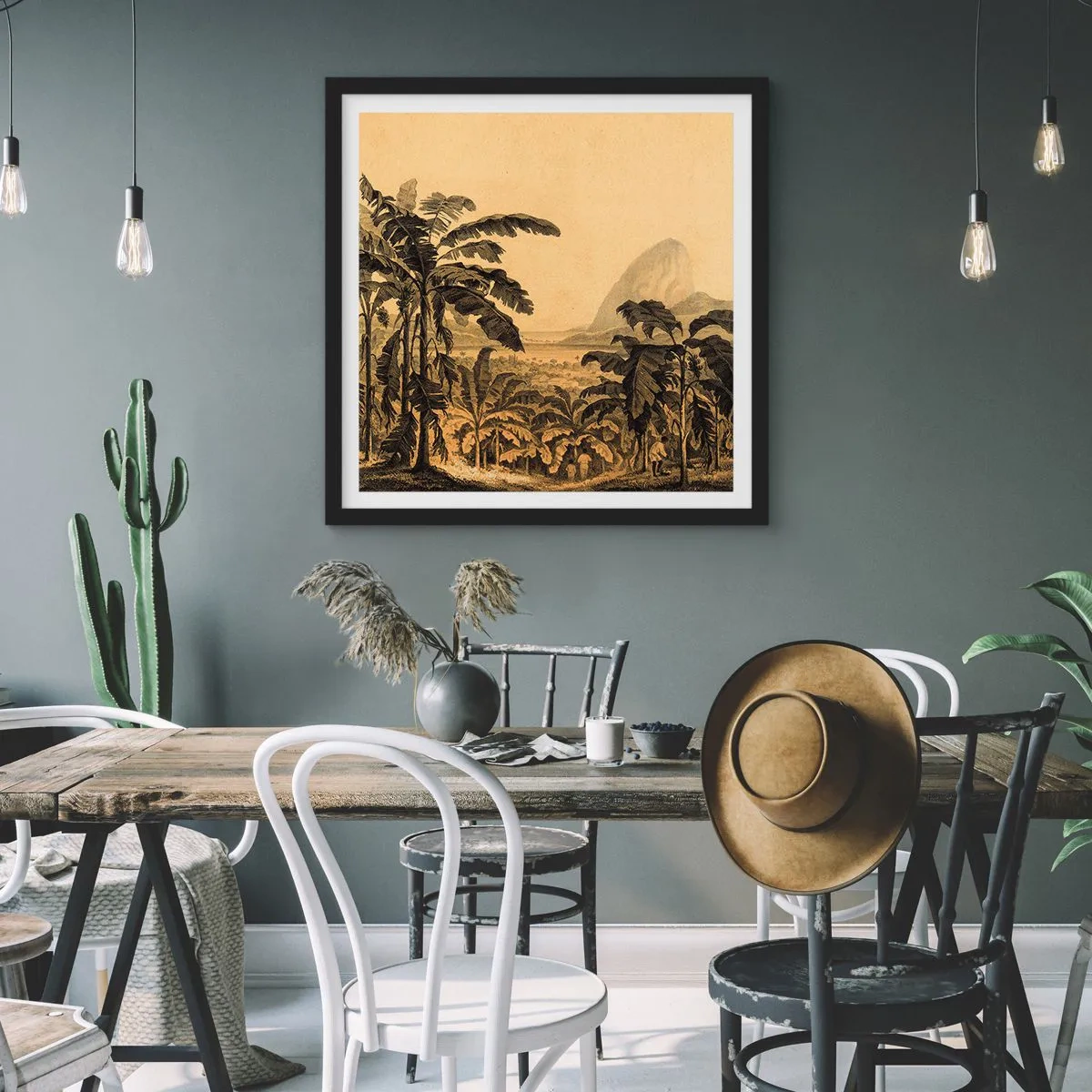 Poster in einem schwarzem Rahmen - in einem kolonialen Klima - 60x60 cm